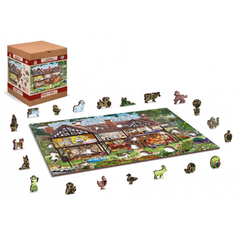 WOODEN CITY Dřevěné puzzle Dům na letní sezónu 2v1, 505 dílků EKO ~ 4