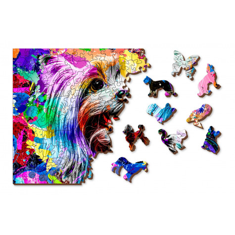 WOODEN CITY Dřevěné puzzle Pop Art Jorkšírský teriér 2v1, 505 dílků EKO ~ 9
