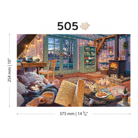 WOODEN CITY Dřevěné puzzle Útulná chata 2v1, 505 dílků EKO ~ 9