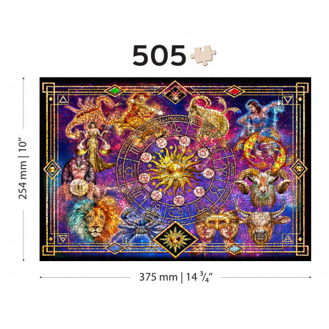 WOODEN CITY Dřevěné puzzle Zvěrokruh 2v1, 505 dílků EKO ~ 4