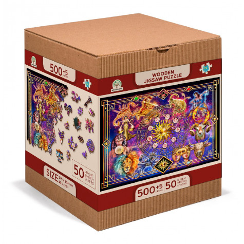 WOODEN CITY Dřevěné puzzle Zvěrokruh 2v1, 505 dílků EKO ~ 6