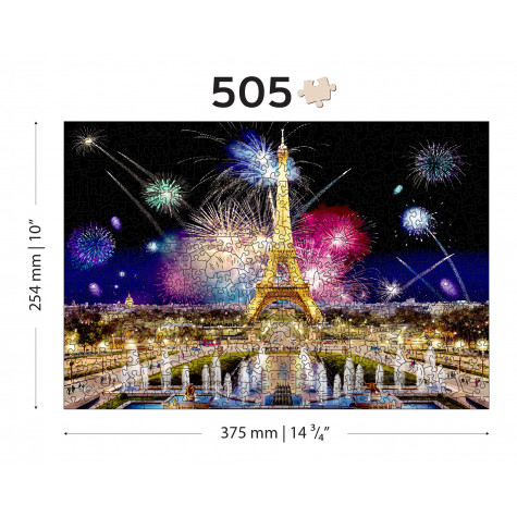 WOODEN CITY Dřevěné puzzle Noční Paříž 2v1, 505 dílků EKO ~ 9