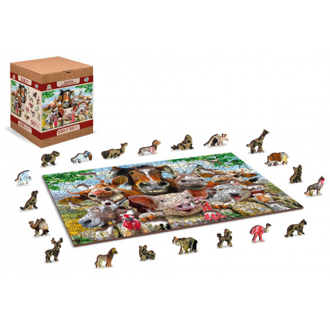 WOODEN CITY Dřevěné puzzle Život na farmě 2v1, 505 dílků EKO ~ 5