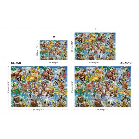 WOODEN CITY Dřevěné puzzle Zvířecí pohlednice 2v1, 505 dílků EKO ~ 5