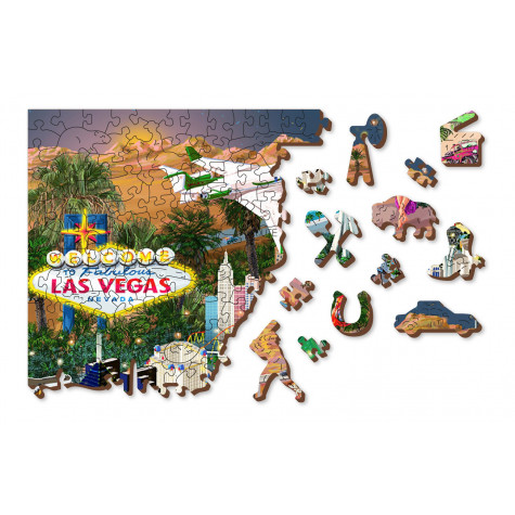 WOODEN CITY Dřevěné puzzle Vítejte v Las Vegas 2v1, 505 dílků EKO