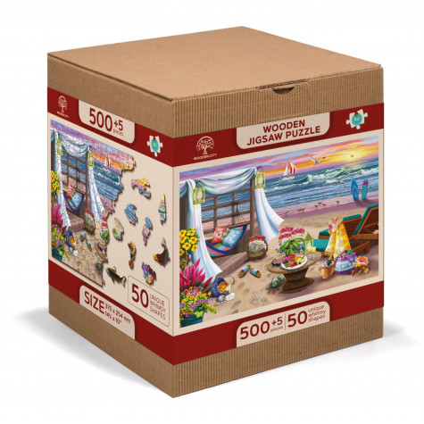 WOODEN CITY Dřevěné puzzle Letní čas 2v1, 505 dílků EKO ~ 2