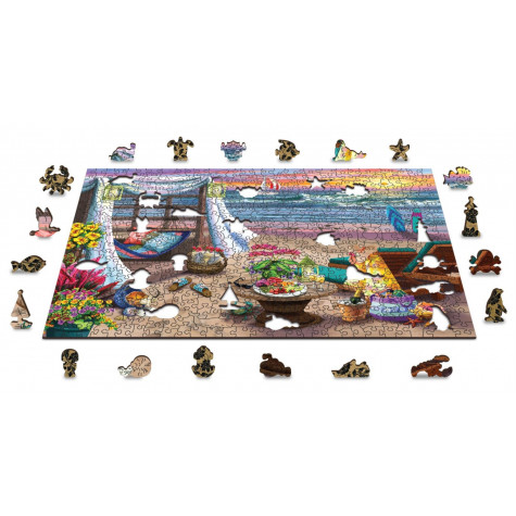 WOODEN CITY Dřevěné puzzle Letní čas 2v1, 505 dílků EKO ~ 3