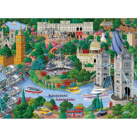 WOODEN CITY Dřevěné puzzle Londýnské památky 2v1, 505 dílků EKO ~ 5