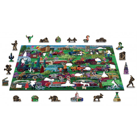 WOODEN CITY Dřevěné puzzle Veteráni 2v1, 505 dílků EKO ~ 3