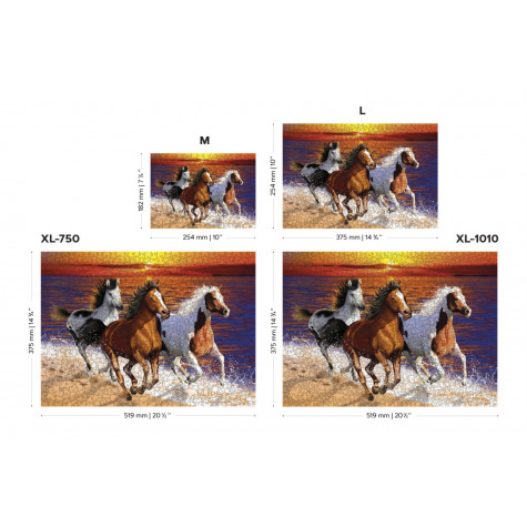 WOODEN CITY Dřevěné puzzle Divocí koně na pláži 2v1, 505 dílků EKO