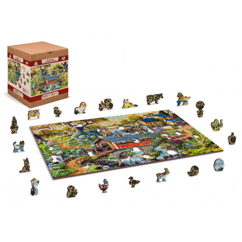 WOODEN CITY Dřevěné puzzle Venkovské mosty 2v1, 505 dílků EKO