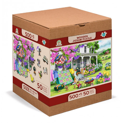 WOODEN CITY Dřevěné puzzle Venkovská zahrada 2v1, 505 dílků EKO ~ 5