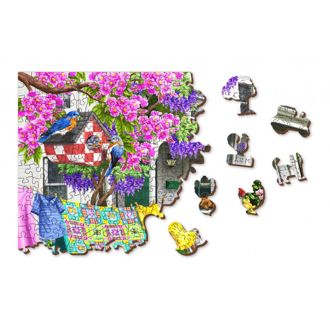 WOODEN CITY Dřevěné puzzle Venkovská zahrada 2v1, 505 dílků EKO ~ 7