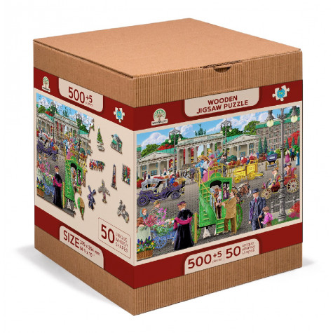 WOODEN CITY Dřevěné puzzle Pařížské náměstí v Berlíně 2v1, 505 dílků EKO ~ 5