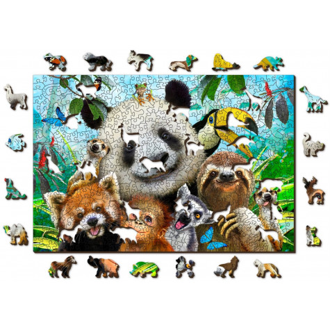 WOODEN CITY Dřevěné puzzle Vítejte v džungli 2v1, 505 dílků EKO