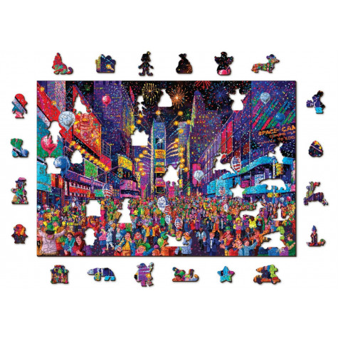 WOODEN CITY Dřevěné puzzle Silvestr 2v1, 505 dílků EKO ~ 1