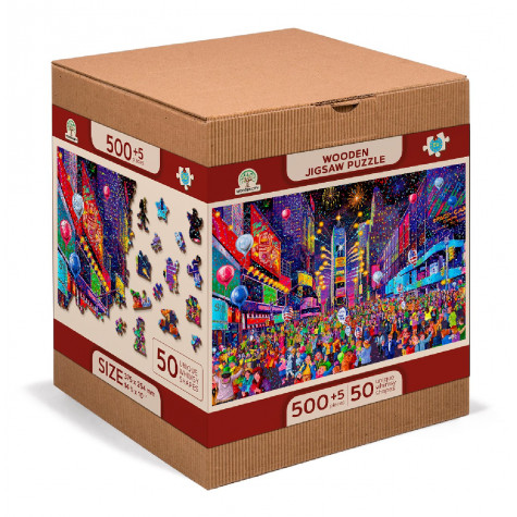 WOODEN CITY Dřevěné puzzle Silvestr 2v1, 505 dílků EKO ~ 5