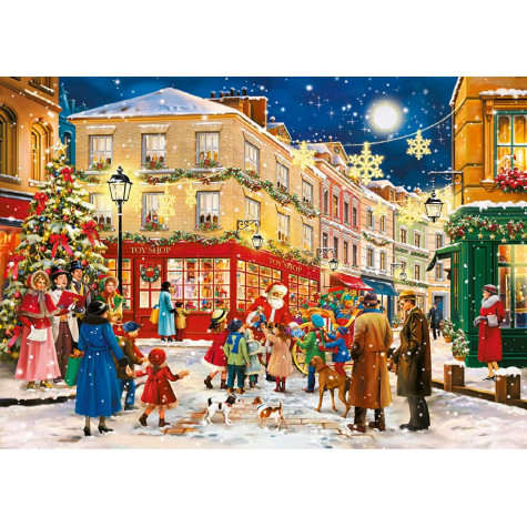WOODEN CITY Dřevěné puzzle Vánoční večer 2v1, 1010 dílků EKO
