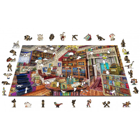 WOODEN CITY Dřevěné puzzle Přání v knihkupectví 2v1, 1010 dílků EKO ~ 4