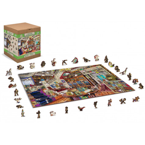 WOODEN CITY Dřevěné puzzle Přání v knihkupectví 2v1, 1010 dílků EKO ~ 5