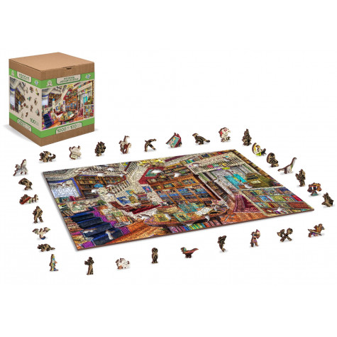 WOODEN CITY Dřevěné puzzle Přání v knihkupectví 2v1, 1010 dílků EKO