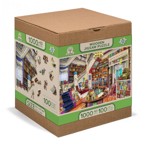 WOODEN CITY Dřevěné puzzle Přání v knihkupectví 2v1, 1010 dílků EKO ~ 6
