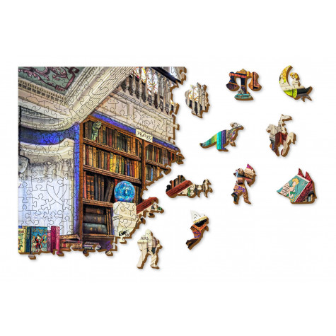 WOODEN CITY Dřevěné puzzle Přání v knihkupectví 2v1, 1010 dílků EKO