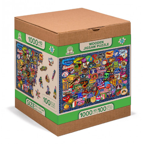 WOODEN CITY Dřevěné puzzle Bláznivá záplata 2v1, 1010 dílků EKO ~ 7
