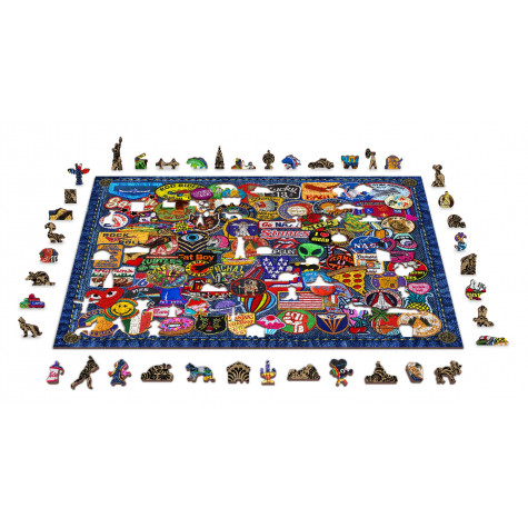 WOODEN CITY Dřevěné puzzle Bláznivá záplata 2v1, 1010 dílků EKO ~ 11