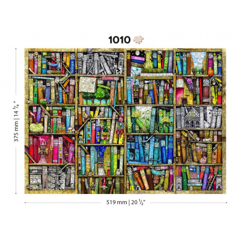 WOODEN CITY Dřevěné puzzle Knihovna 2v1, 1010 dílků EKO