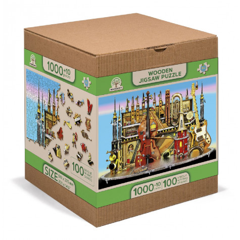 WOODEN CITY Dřevěné puzzle Hudební hrad 2v1, 1010 dílků EKO