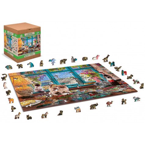 WOODEN CITY Dřevěné puzzle Puzzlařův stůl 2v1, 1010 dílků EKO ~ 4