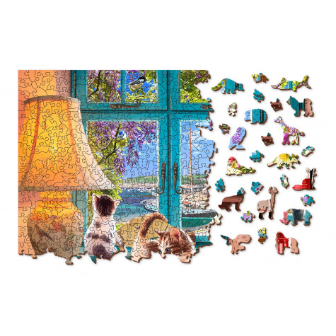 WOODEN CITY Dřevěné puzzle Puzzlařův stůl 2v1, 1010 dílků EKO ~ 7