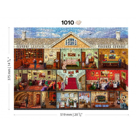 WOODEN CITY Dřevěné puzzle Viktoriánské sídlo 2v1, 1010 dílků EKO ~ 9