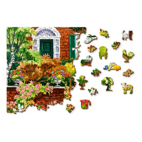 WOODEN CITY Dřevěné puzzle Zahrada o páté 2v1, 1010 dílků EKO ~ 9