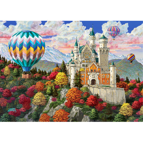 WOODEN CITY Dřevěné puzzle Zámek Neuschwanstein 2v1, 1010 dílků EKO