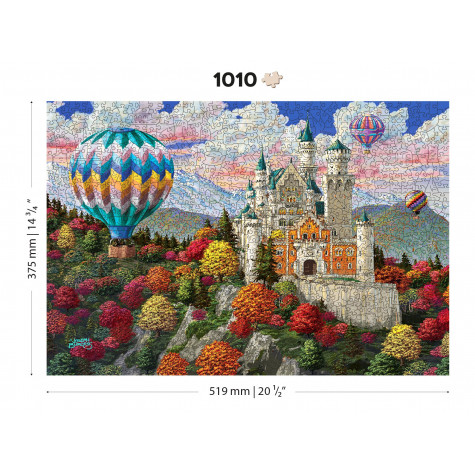 WOODEN CITY Dřevěné puzzle Zámek Neuschwanstein 2v1, 1010 dílků EKO