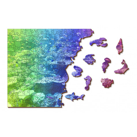 WOODEN CITY Dřevěné puzzle Korálový útes 2v1, 1010 dílků EKO