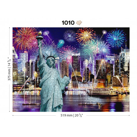 WOODEN CITY Dřevěné puzzle Noční New York 2v1, 1010 dílků EKO