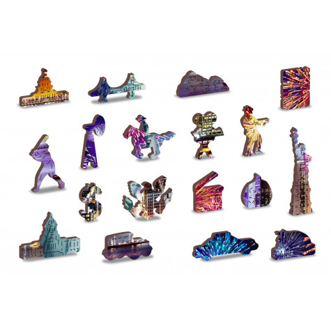 WOODEN CITY Dřevěné puzzle Noční New York 2v1, 1010 dílků EKO ~ 10