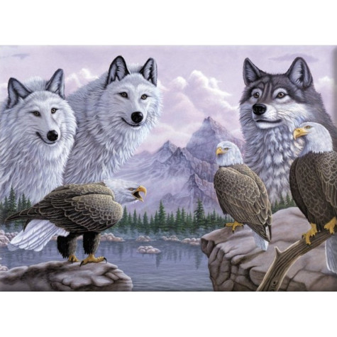 Royal Malování podle čísel 30x40 cm - Vlci a orli ~ 2