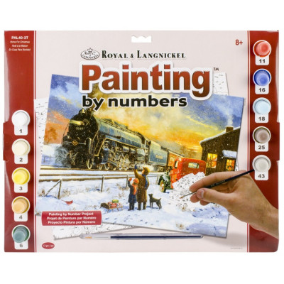 Royal Malování podle čísel 40x32 cm - Parní vlak v zimě