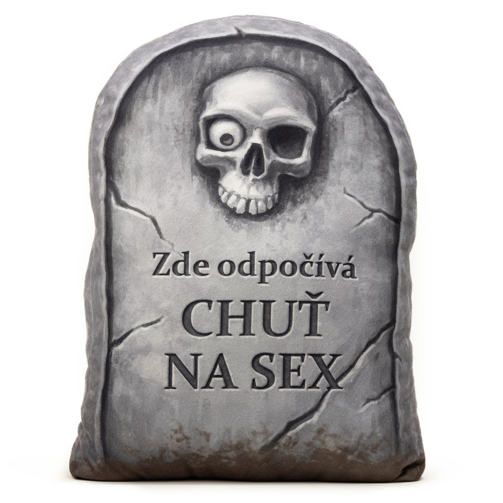 3D Polštář 50 cm - Náhrobek chuť na sex