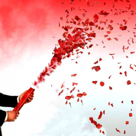 Vystřelovací konfety svatební 40cm - červené