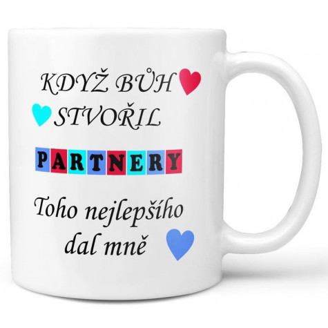 Hrnek 330 ml - Když bůh stvořil partnery