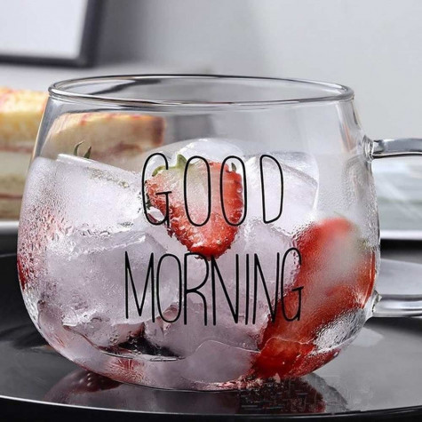 Skleněný hrnek Good morning ~ 3
