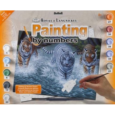 Royal Malování podle čísel 30x40 cm - Tři tygři