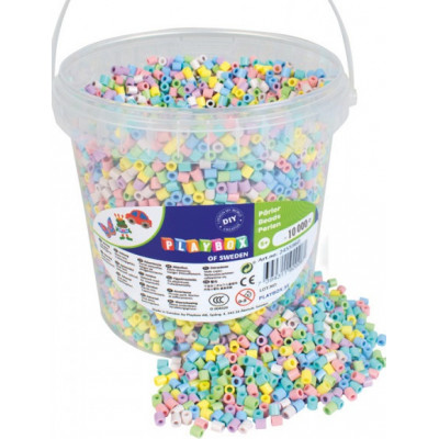 Playbox Zažehlovací korálky v kbelíku 10 000 ks - pastelový mix