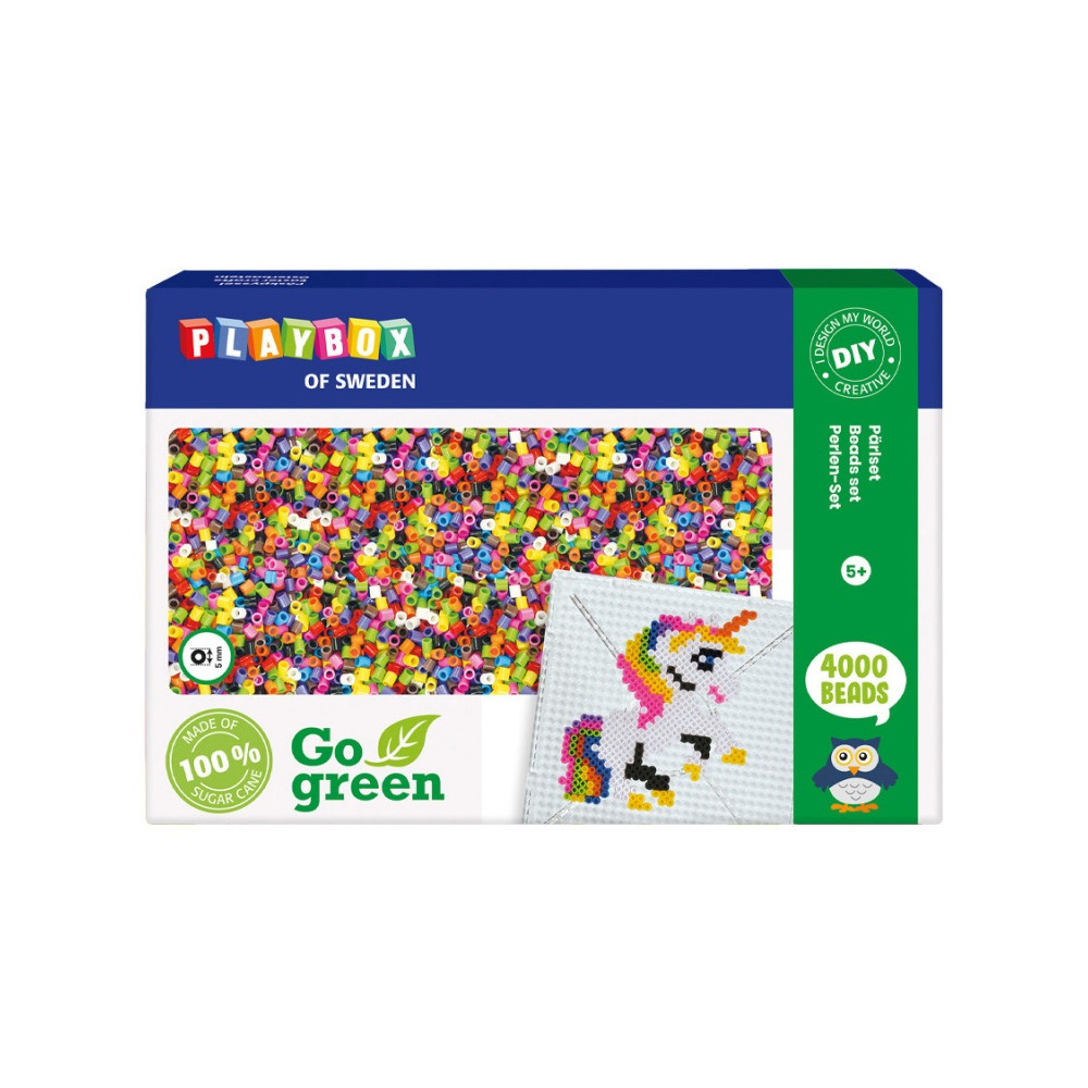 Playbox Zažehlovací korálky sada 4000 ks Go Green mix barev