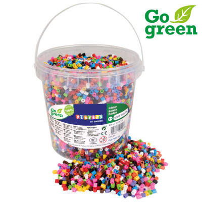Playbox Zažehlovací korálky v kbelíku 5000 ks Go Green - mix barev